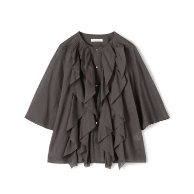 ＜GALERIE VIE (Women)＞【予約商品６月下旬以降順次お届け】インドコットン　フリルシャツ