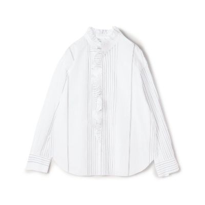 ＜GALERIE VIE (Women)＞コットンサッカー　フリルカラーシャツ