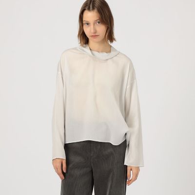 セルロースシルクブロード ハイネックプルオーバーシャツ | GALERIE