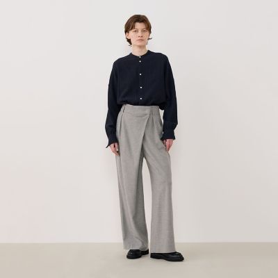 エアリーサッカー スタンドカラーロングシャツ | GALERIE VIE (Women