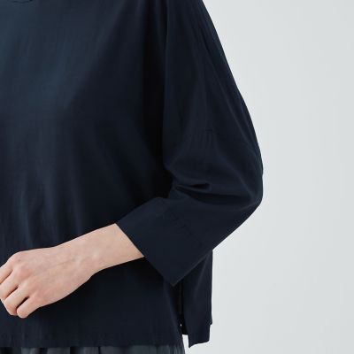 【GALERIE VIE】ウォッシャブルレーヨン ボートネックプルオーバー ウォッシャブルレーヨン ボートネックプルオーバー