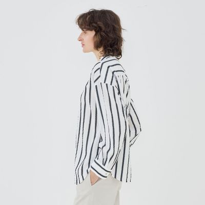 ソフトストライプ スタンドカラーシャツ | GALERIE VIE (Women