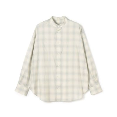 ＜GALERIE VIE (Women)＞サンライズオンブレチェック　スタンドカラーシャツ
