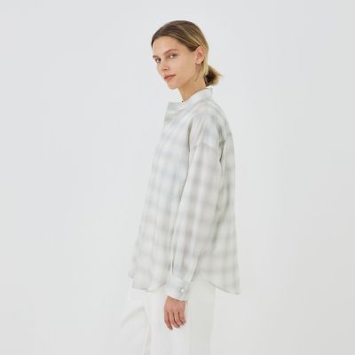 サンライズオンブレチェック スタンドカラーシャツ | GALERIE VIE 