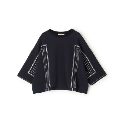 ＜GALERIE VIE (Women)＞【予約商品５月中旬以降順次お届け】ダブルクロス　クルーネックプルオーバー