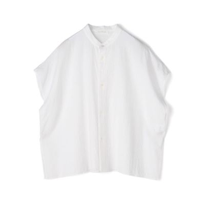 ＜GALERIE VIE (Women)＞【予約商品５月下旬以降順次お届け】ソフトウェーブ　バンドカラーシャツ