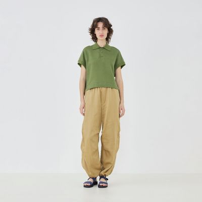 GALERIE VIE リブコンビフレンチリネン ワイドシャツ 麻 ブラウス 夏 予約商品6月下旬以降順次お届け】リブコンビフレンチリネン ポロ