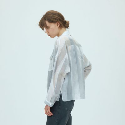 コットンシルクオーガンジー オープンカラーシャツ | GALERIE VIE