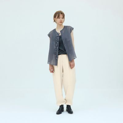 コットンシルクオーガンジー ノースリーブシャツ | GALERIE VIE (Women