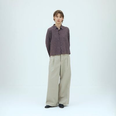 コットンセルロースチェック ラグランスリーブシャツ | GALERIE VIE