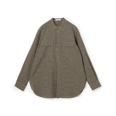 コットンセルロースチェック バンドカラーシャツ | GALERIE VIE (Women