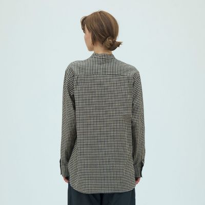 コットンセルロースチェック バンドカラーシャツ | GALERIE VIE (Women