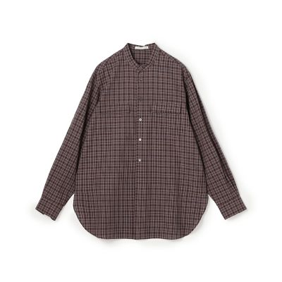 コットンセルロースチェック バンドカラーシャツ | GALERIE VIE (Women