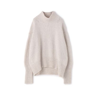 美品＊ギャルリーヴィー ファインウールハイネックプルオーバー ベージュ系 日本製 ギャルリー・ヴィー GALERIE VIE ファインウール ハイネックプル
