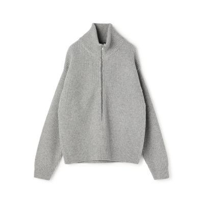 ファインウール　ハーフジップニット