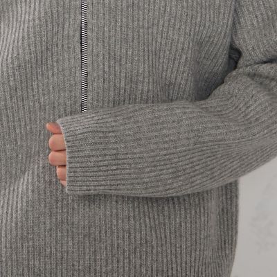 ファインウール　ハーフジップニット