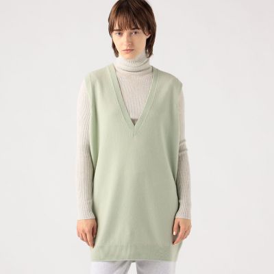 GALERIE VIE ファインウール ニット ベスト S ライトグレー GALERIE VIE ファインウール ニット ベスト S ライトグレー