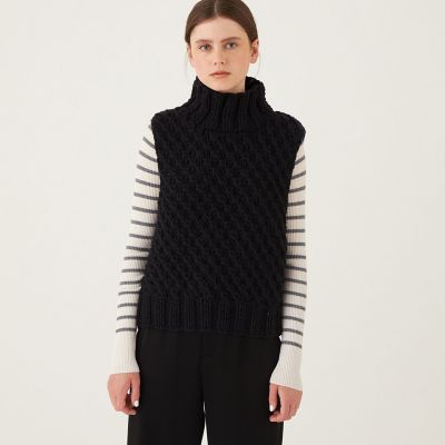 アルルスウールハンドニット ハイネックベスト | GALERIE VIE (Women