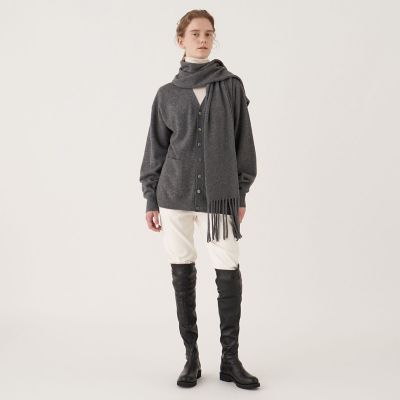 美品　GALERIE VIE アイボリー ニットカーディガン GALERIE VIE ボイルドニットカーディガン | GALERIE