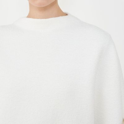GALERIE VIE◆ブークレダブルダブルフェイスラップマント/FREE/ウール/WHT/無地/23-02-41-02008 ブークレダブルフェイス ラップマント | GALERIE VIE (Women