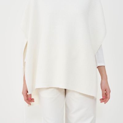 GALERIE VIE◆ブークレダブルダブルフェイスラップマント/FREE/ウール/WHT/無地/23-02-41-02008 ブークレダブルフェイス ラップマント | GALERIE VIE (Women