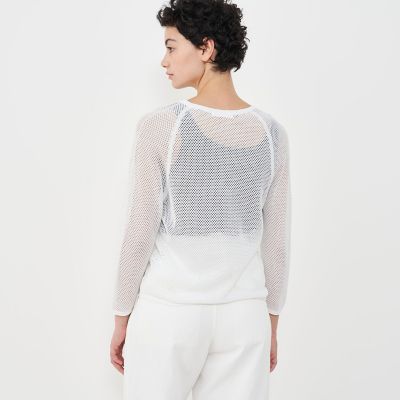 クレープコットンメッシュ Vネックカーディガン | GALERIE VIE (Women