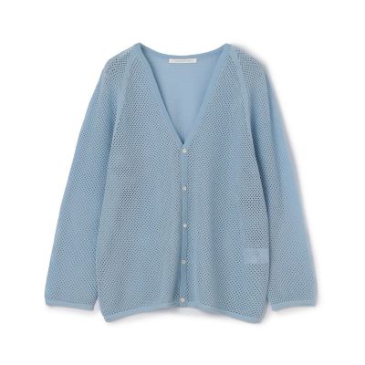 ▼3.9万✨24SS✨ギャルリーヴィー クレープコットン Vネックカーディガン クレープコットンメッシュ Vネックカーディガン | GALERIE VIE (Women