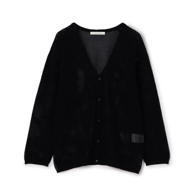 ▼3.9万✨24SS✨ギャルリーヴィー クレープコットン Vネックカーディガン クレープコットンメッシュ Vネックカーディガン | GALERIE VIE