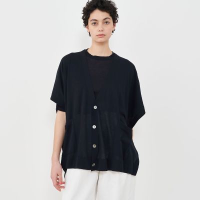 クレープコットン　Ｖネックカーディガン