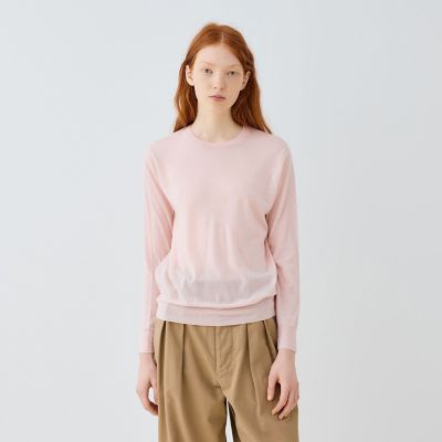 ウーステッドカシミヤ　クルーネックプルオーバー