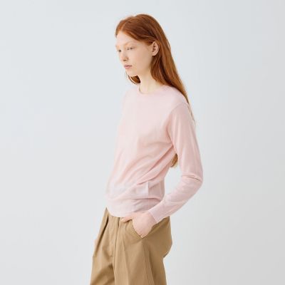 ウーステッドカシミヤ　クルーネックプルオーバー