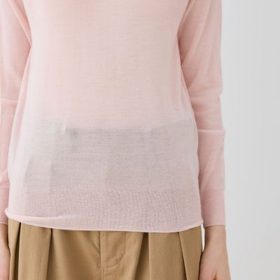 ウーステッドカシミヤ　クルーネックプルオーバー