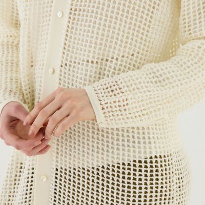 ウールコットンメッシュ ロングカーディガン | GALERIE VIE (Women