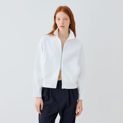ウェーブコットン ジップアップブルゾン | GALERIE VIE (Women