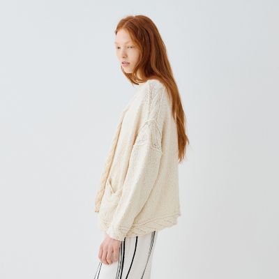 コットンスラブ Vネックカーディガン | GALERIE VIE (Women 