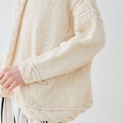 コットンスラブ Vネックカーディガン | GALERIE VIE (Women 