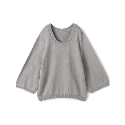 コットンカシミヤ　オーバルネックプルオーバー