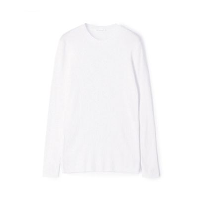 新品ギャルリーヴィー　コットンリブ クルーネックプルオーバー　アイボリーS GALERIE VIE ニット セーター ギザコットンリブ クルーネック