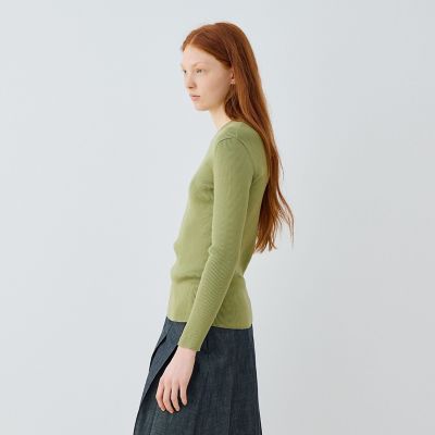 GALERIE VIE ニット セーター ギザコットンリブ クルーネック