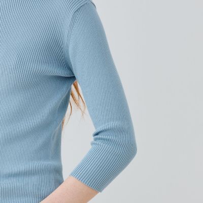ギザコットンリブ ボートネックプルオーバー | GALERIE VIE