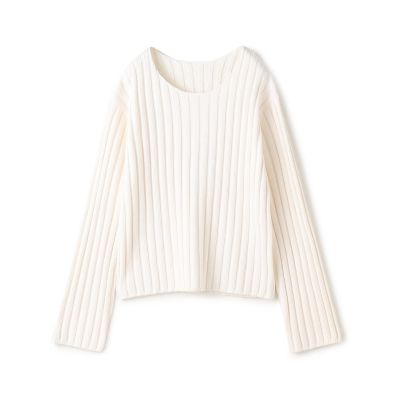 GALERIE VIE (Women)/ギャルリー・ヴィー ワイドリブ クルーネックプルオーバー