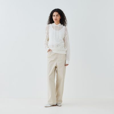 25SS ギャルリーヴィー オープンワークコットン フードプルオーバー オープンワークコットン フードプルオーバー | GALERIE VIE (Women