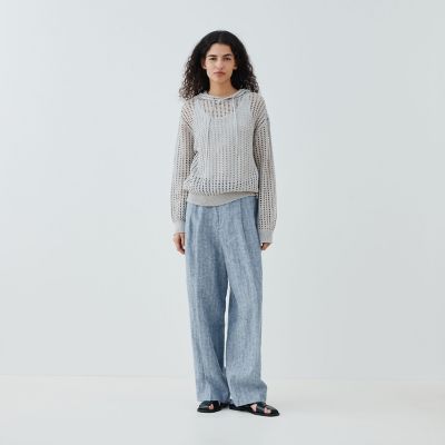 オープンワークコットン フードプルオーバー | GALERIE VIE (Women