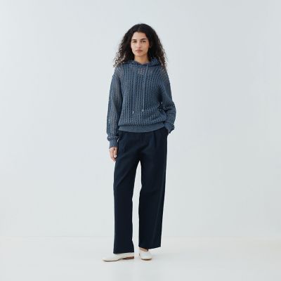 オープンワークコットン フードプルオーバー | GALERIE VIE (Women