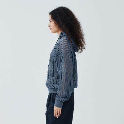 未使用 美品✨ギャルリーヴィー 完売 コットン パイル フーデッドプルオーバー オープンワークコットン フードプルオーバー | GALERIE VIE (Women