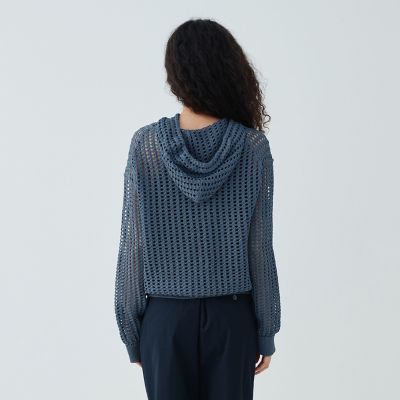 オープンワークコットン フードプルオーバー | GALERIE VIE (Women