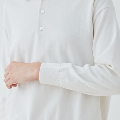 プレーンコットン　ポロプルオーバー