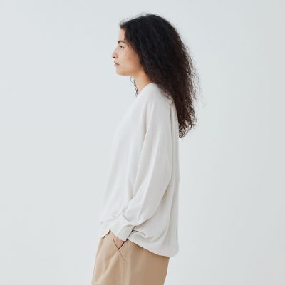 春物 新入荷】○Chloe/クロエ○シルク切替ニットカーディガン/長袖/V 