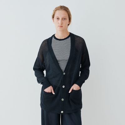 美品　ギャルリーヴィー　麻100リネンベーシック Vネックカーディガン日本製 リネンリリヤーン Vネックカーディガン | GALERIE VIE (Women