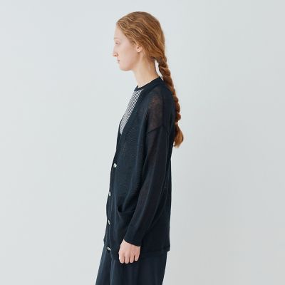 美品　ギャルリーヴィー　麻100リネンベーシック Vネックカーディガン日本製 セール】 リネンベーシック Vネックカーディガン （カーディガン